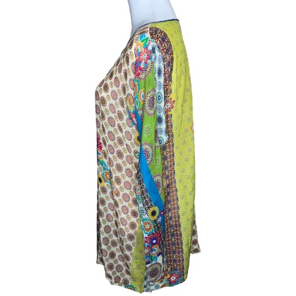 Johnny Was Patchwork Cupra Rayon Tunic Multi Color Size S - Picture 3 of 9